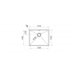 Zlewozmywak Pyramis TETRAGON (50X40) 1B podwieszany 100090401
